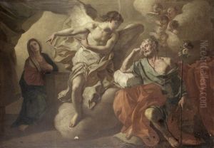 The Dream Of Saint Joseph by Francesco de Mura