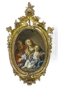 The Virgin With Saints Joachim And Saint Anne by Francesco de Mura