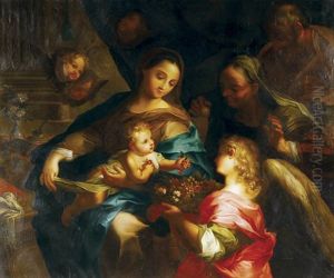 The Virgin And Child With Adoring Angels And Saints Anne And Joachim