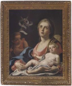 Madonna Mit Kind Und Johannesknaben (madonna Con Bambino E San Giovannino) by Francesco de Mura