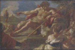 Saint John The Baptist Preaching To The Multitude by Francesco de Mura