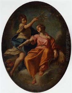 Ceres Being Crowned By A Female Intendant by Francesco de Mura