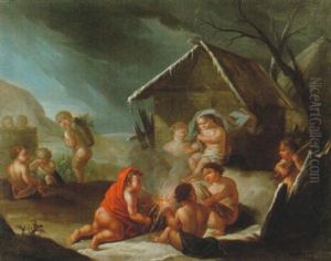 Allegorisk Framstallning Av Vintern by Francesco de Mura