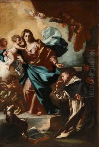 The Madonna And Child Presenting Saint Dominic With The Rosary
