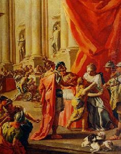 Cupid In The Guise Of Ascanius Embracing Queen Dido by Francesco de Mura