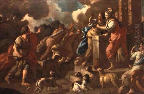 Moses Och Jetros Dottrar Vid Brunnen - view 1