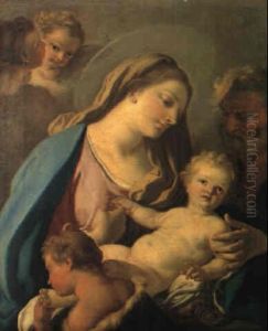 Sacra Famiglia Con S. Giovannino by Francesco de Mura
