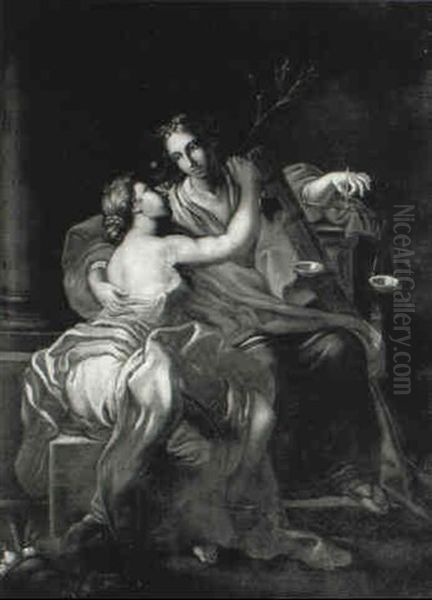 Personifications Of Plenty And Justice Embracing - view 1