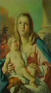 The Virgin And Child With Saint John by Francesco de Mura
