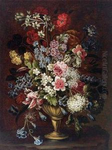 A Bouquet Of Flowers In A Vase by Bartolommeo Bimbi