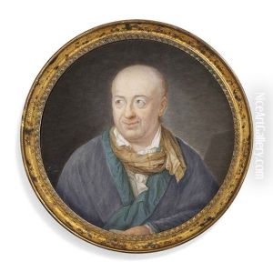 Salomon Gessner, In Green-lined Blue Gown, White Shirt And Striped Tan Scarf Worn Loosely Around His Neck
