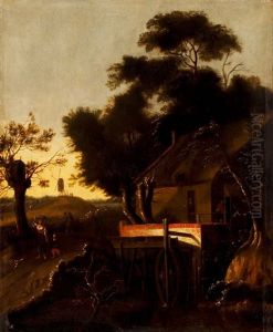 Landschaft Mit Wassermuhle Und Figurenstaffage by Emanuel Murant