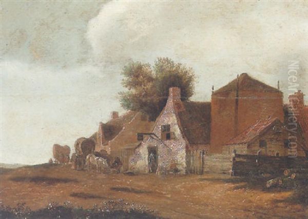A Horse And Cart Halted Outside A Village Inn - view 1