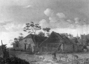 Bauerngehoft Zwischen Baumen Bauerngehoft Zwischen Baumen