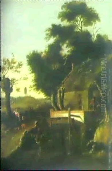 Landschaft Mit Muhle Und Personenstaffage - view 1
