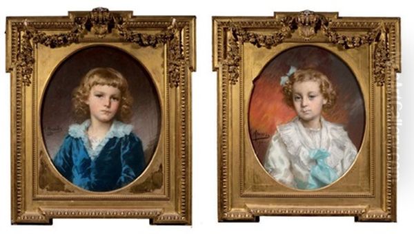 Portrait De Jeune Garcon Et Portrait De Jeune Fille (pair) - view 1