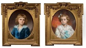 Portrait De Jeune Garcon Et Portrait De Jeune Fille (pair) by Alphonse Muraton