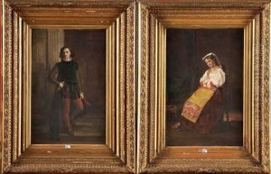 Gentilhomme Italien Et Dame En Costume Traditionnel (pair) by Alphonse Muraton