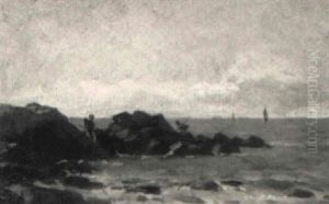 Bretonische Kustenlandschaft Mit Muschelsucherinnen by Louis Muraton