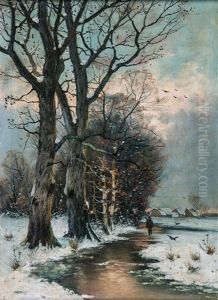 Winterlandschaft Mit Jager