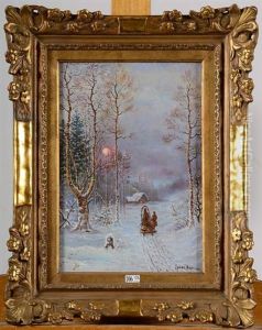 Paysage Anime Sous La Neige by Vladimir Leodinovitch (Comte de) Muravioff