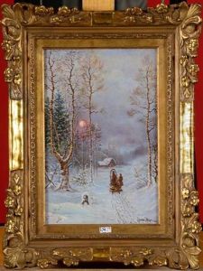 Paysage Anime Sous La Neige by Vladimir Leodinovitch (Comte de) Muravioff