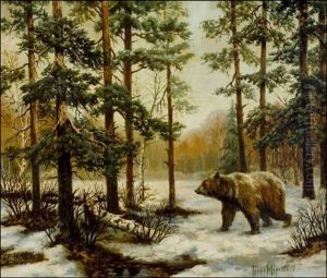Karhu Metsamaisemassa - En Bjorn I Skogslandskap