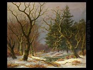 Winter-waldlandschaft Mit Enten