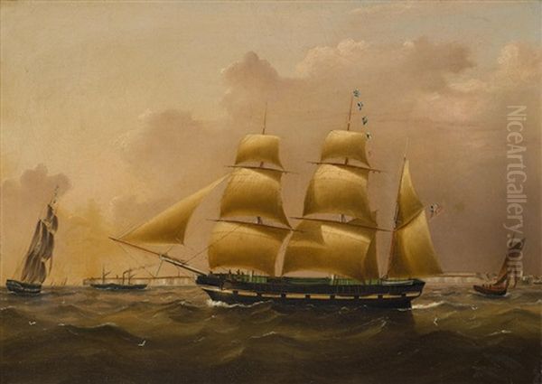 A British Barque In The Channel Off Dover - view 1