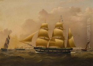 A British Barque In The Channel Off Dover by John Murday
