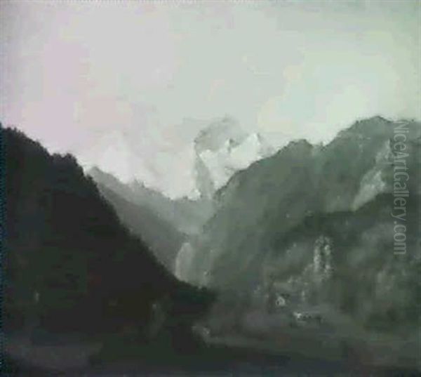 Ruine Unspunnen Mit Blick Auf Eiger, Monch Und Jungfrau - view 1