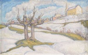 Vue Sur Lens Sous La Neige by Albert Muret