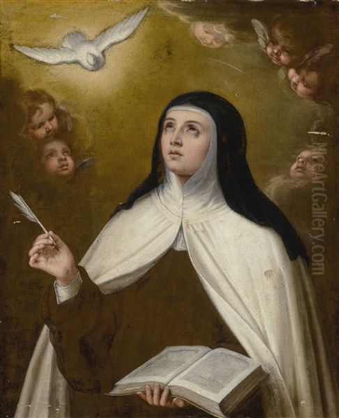 Saint Theresa Surrounded By Angels - view 1