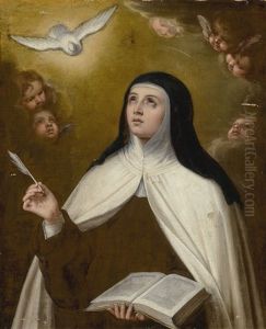 Saint Theresa Surrounded By Angels by Bartolome Esteban Murillo