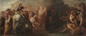 Moses Drawing Water From The Rock by Bartolome Esteban Murillo