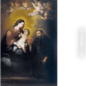 Der Heilige Augustinus Mit Maria Und Kind by Bartolome Esteban Murillo