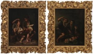 Boys Eating Melon; Boys Eating Grapes And Melon (pair) by Bartolome Esteban Murillo