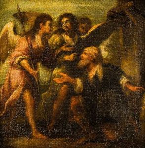 Abraham Recibe A Los Tres Angeles by Bartolome Esteban Murillo