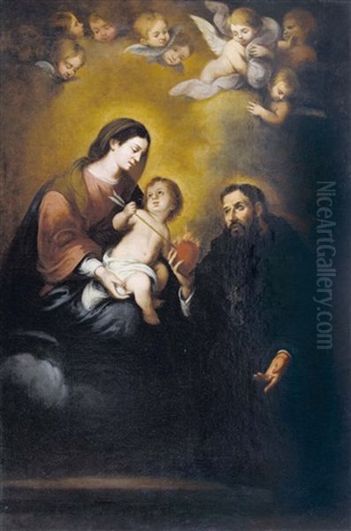 Der Heilige Augustinus Mit Maria Und Kind - view 1