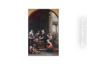 Santa Isabel Curando A Los Tinosos by Bartolome Esteban Murillo