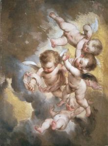 Gloria De Cuatro Angeles Volanderos by Bartolome Esteban Murillo