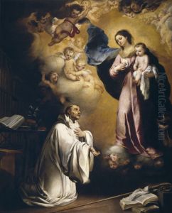 La Vision De San Bernardo by Bartolome Esteban Murillo