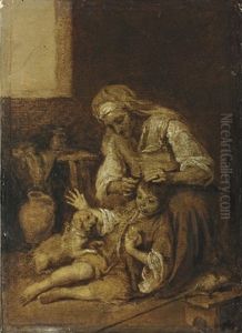 A Mother And Child In An Interior by Bartolome Esteban Murillo