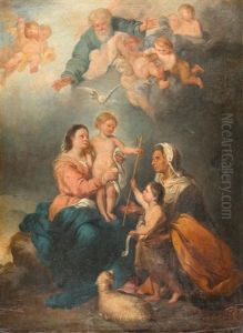 Maria Mit Jesuskind Und Johannes Dem Knaben by Bartolome Esteban Murillo