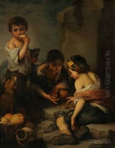 Lot Of Two Works: (+ The Pie Eater; (+ Begging Rogues At The Game Of Dice.; by Bartolome Esteban Murillo