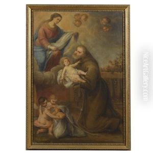 The Virgin Mary And Saint Felix Of Cantalice Holding The Infant Jesus In His Arms