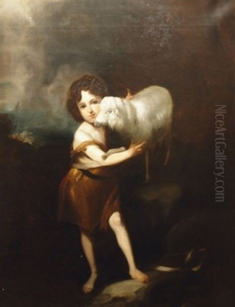 The Boy John The Baptist Embracing The Lamb - view 1
