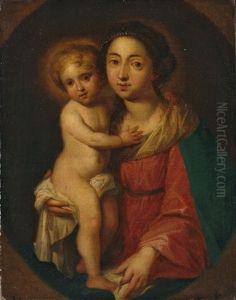 Madonna Mit Dem Stehenden Christuskind by Bartolome Esteban Murillo