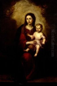 The Virgin Of The Rosary And Child (bartolome Esteban Murillo Or Follower) by Bartolome Esteban Murillo