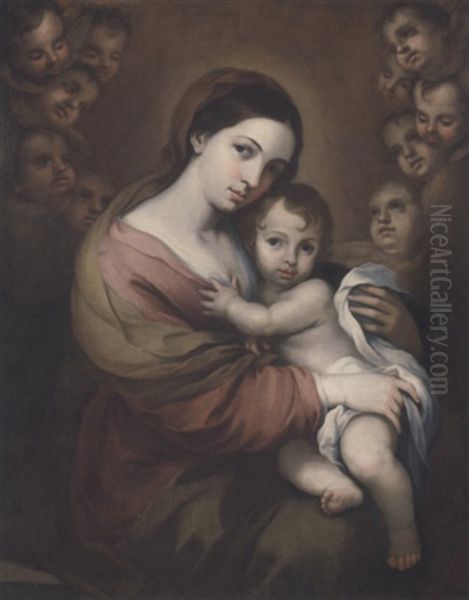 The Virgin And Child Surrounded By Cherubim - view 1